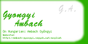 gyongyi ambach business card