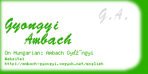 gyongyi ambach business card